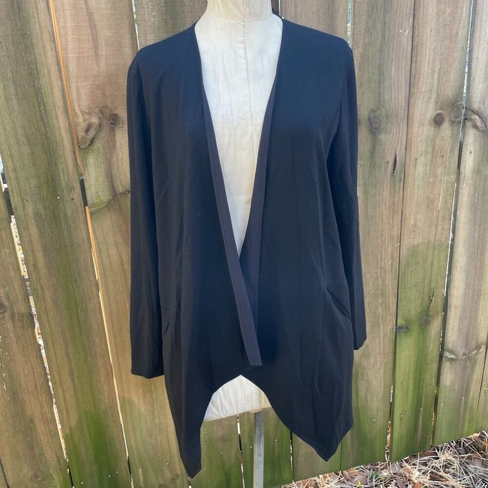 LAFAYETTE 148 New York REVERSIBLE DRAPE FRONT JACKET Black L NWT